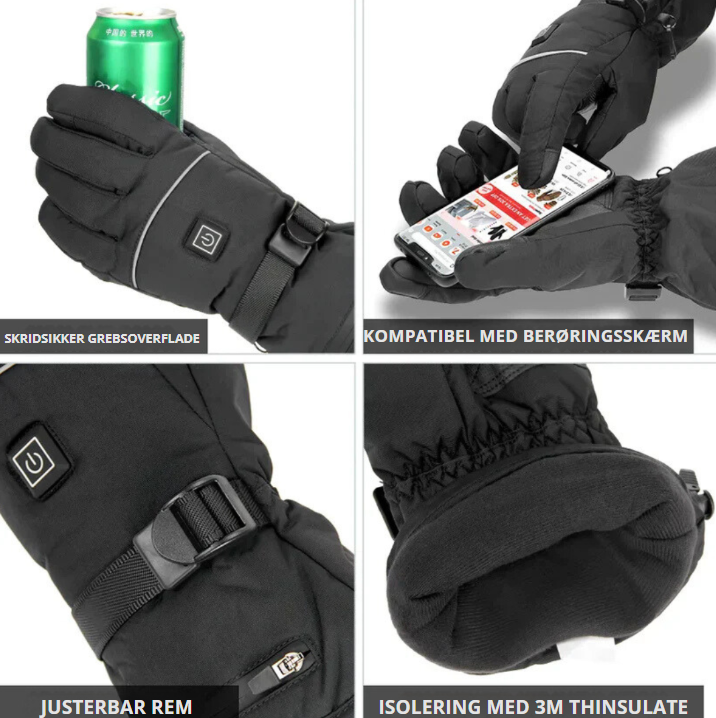 Elektrisk opvarmede handsker med 3M Thinsulate™-isolering
