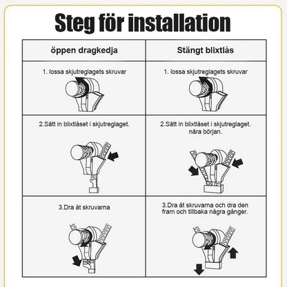 Aftagelig lynlås (6 stk.)