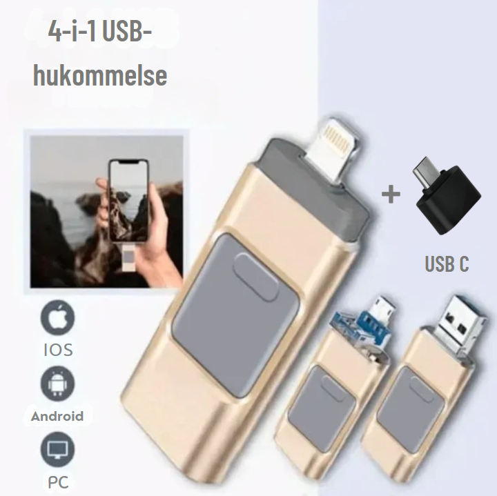 4-i-1 USB-nøgle | Lynhurtig billedoverførsel